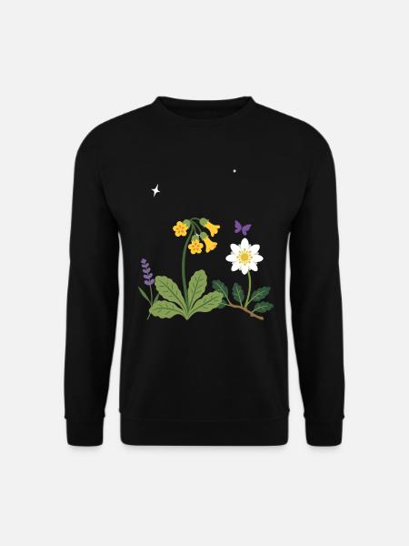 Blumen botanisch Pflanzenwelt Geschenkidee Design - Unisex Pullover - Schwarz