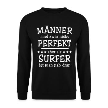 Surfer Männer - Unisex Pullover - Schwarz - Vorne - Alina (178cm) & Michal (187cm)