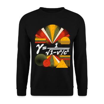 Lorentz-Faktor – Physikalische Gleichung - Unisex Pullover - Schwarz - Vorne - Alina (178cm) & Michal (187cm)