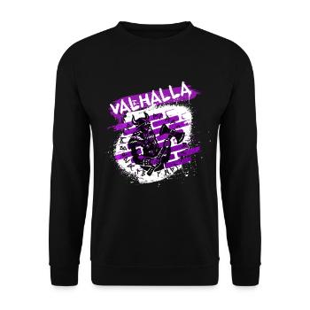 Valhalla Street Art Viking - Unisex Pullover - Schwarz - Vorne - Alina (178cm) & Michal (187cm)