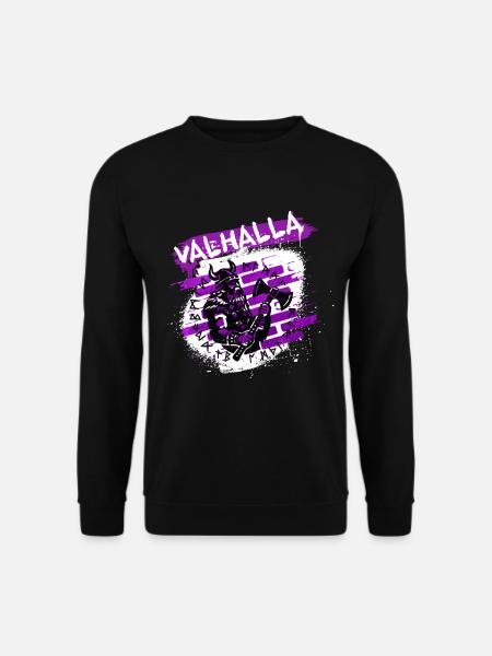 Valhalla Street Art Viking - Unisex Pullover - Schwarz