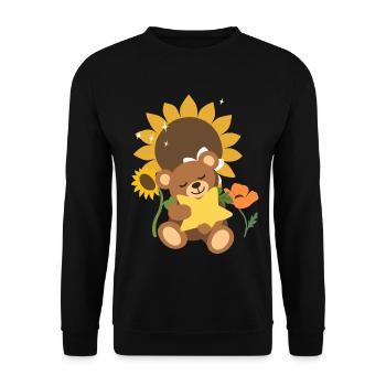 Teddy Blumen Kinder Stern - Unisex Pullover - Schwarz - Vorne - Alina (178cm) & Michal (187cm)