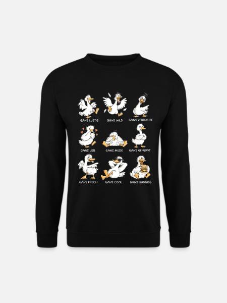 Gans Lustig Wild Verrückt Gänse Wortspiel - Unisex Pullover - Schwarz