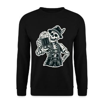 Bayerisches Skelett - Unisex Pullover - Schwarz - Vorne - Alina (178cm) & Michal (187cm)