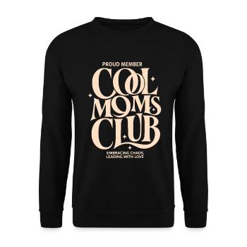 Cool Moms Club - Unisex Pullover - Schwarz - Vorne - Alina (178cm) & Michal (187cm)