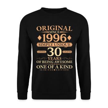 Original 1996 Living Legend 30th Birthday Gift - Unisex Pullover - Schwarz - Vorne - Alina (178cm) & Michal (187cm)