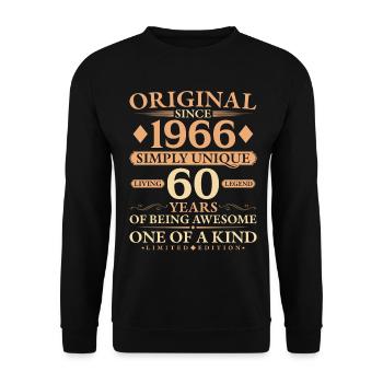 Original 1966 Living Legend 60th Birthday Gift - Unisex Pullover - Schwarz - Vorne - Alina (178cm) & Michal (187cm)