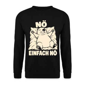 Nö, einfach nö – Schlafendes Capybara - Unisex Pullover - Schwarz - Vorne - Alina (178cm) & Michal (187cm)