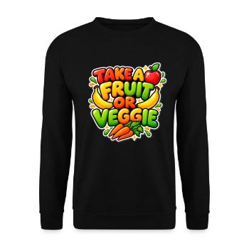 Take A Fruit Or Veggie Colorful Healthy Eating  - Unisex Pullover - Schwarz - Vorne - Alina (178cm) & Michal (187cm)