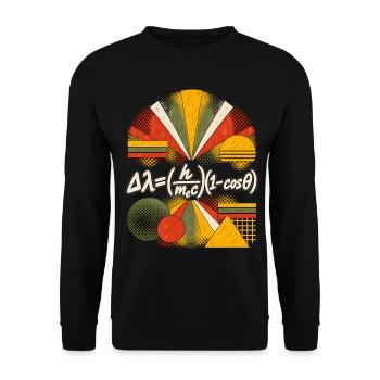 Compton-Streuung – Physikalische Gleichung - Unisex Pullover - Schwarz - Vorne - Alina (178cm) & Michal (187cm)