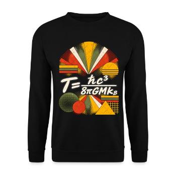 Hawking-Temperatur – Physikalische Gleichung - Unisex Pullover - Schwarz - Vorne - Alina (178cm) & Michal (187cm)