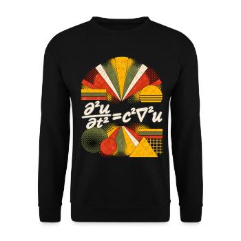 D'Alembert-Wellengleichung – Physikalische Gleichung – - Unisex Pullover - Schwarz - Vorne - Alina (178cm) & Michal (187cm)