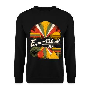 Bohr-Energieniveaus – Physikalische Gleichung - Unisex Pullover - Schwarz - Vorne - Alina (178cm) & Michal (187cm)