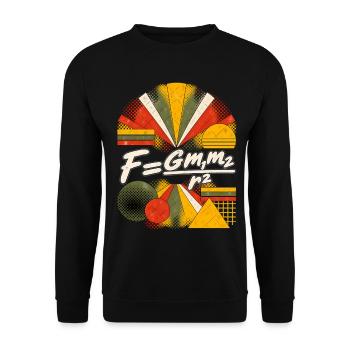 Newtons Gravitationsgesetz – Gleichung - Unisex Pullover - Schwarz - Vorne - Alina (178cm) & Michal (187cm)