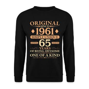 Original 1961 Living Legend 65th Birthday - Unisex Pullover - Schwarz - Vorne - Alina (178cm) & Michal (187cm)