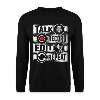 Talk Record Edit Repeat - Unisex Pullover - Schwarz - Vorne - Alina (178cm) & Michal (187cm)
