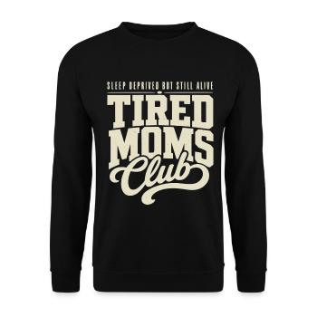 Tired Moms Club - Unisex Pullover - Schwarz - Vorne - Alina (178cm) & Michal (187cm)