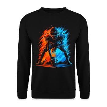 American Football Lineman Football Boys Men - Unisex Pullover - Schwarz - Vorne - Alina (178cm) & Michal (187cm)