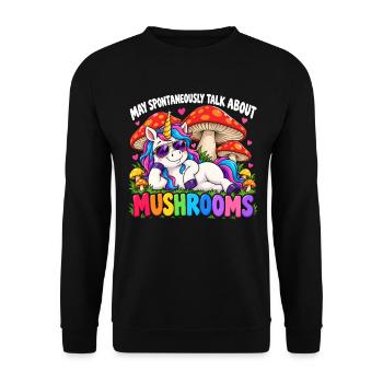 Cute Unicorn Mushroom Lovers - Unisex Pullover - Schwarz - Vorne - Alina (178cm) & Michal (187cm)