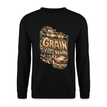 Drechseln Drechsler No Grain Left Behind - Unisex Pullover - Schwarz - Vorne - Alina (178cm) & Michal (187cm)