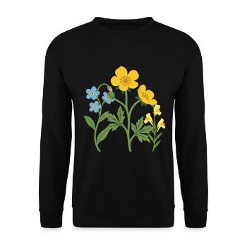 Blumen botanisch Garten Design Blumenliebhaber - Unisex Pullover - Schwarz - Vorne - Alina (178cm) & Michal (187cm)