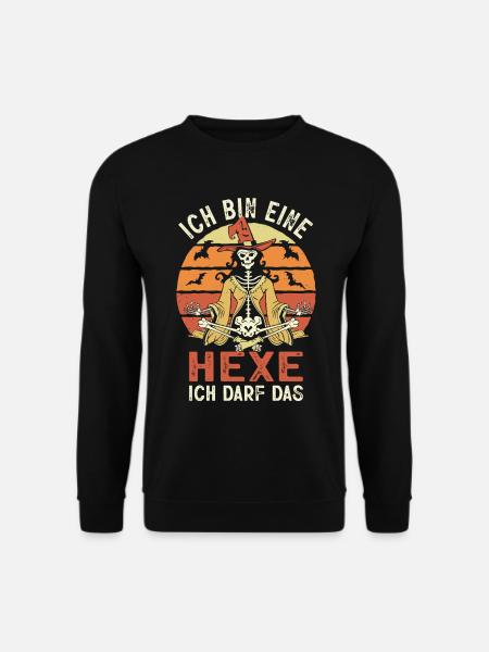Ich Bin Eine Hexe Ich Darf Das Halloween Kostüm - Unisex Pullover - Schwarz
