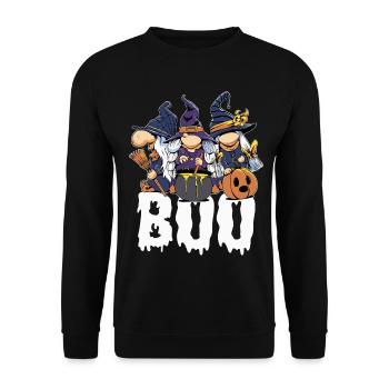 Halloween Partnerlook Halloweenparty Partneroutfit - Unisex Pullover - Schwarz - Vorne - Alina (178cm) & Michal (187cm)