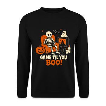 Halloween Gaming Skelett Controller Game til Boo - Unisex Pullover - Schwarz - Vorne - Alina (178cm) & Michal (187cm)