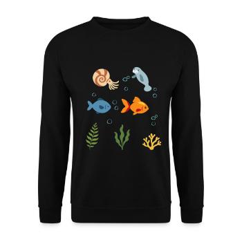 Nautilus Unterwasser Kinder Seekuh Fisch - Unisex Pullover - Schwarz - Vorne - Alina (178cm) & Michal (187cm)