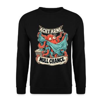 Krake gegen Spannbettlaken - Unisex Pullover - Schwarz - Vorne - Alina (178cm) & Michal (187cm)