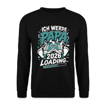 Ich werde Papa Werdender Vater - Unisex Pullover - Schwarz - Vorne - Alina (178cm) & Michal (187cm)