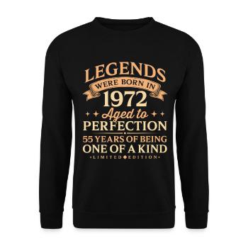 Jahrgang 1972 One Of A Kind 55th Birthday - Unisex Pullover - Schwarz - Vorne - Alina (178cm) & Michal (187cm)