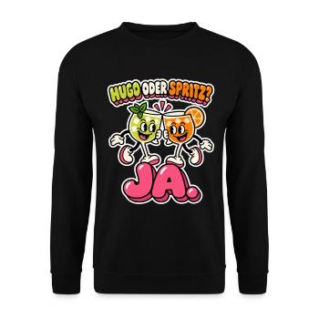 Grün oder Orange? Ja. - Cocktail Comic - Unisex Pullover - Schwarz - Vorne - Alina (178cm) & Michal (187cm)