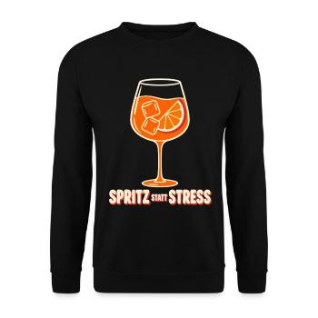 Spritz statt Stress - Unisex Pullover - Schwarz - Vorne - Alina (178cm) & Michal (187cm)