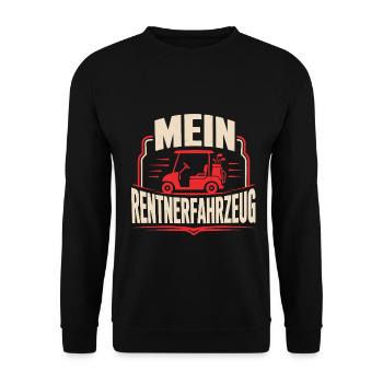 Mein Rentnerfahrzeug Golf Caddy - Unisex Pullover - Schwarz - Vorne - Alina (178cm) & Michal (187cm)