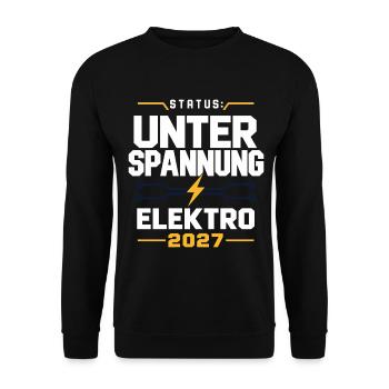 Unter Spannung – Elektro Prüfung bestanden 2027 - Unisex Pullover - Schwarz - Vorne - Alina (178cm) & Michal (187cm)