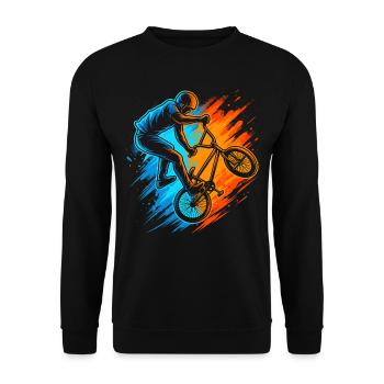 BMX Fahrrad Bike Herren Kinder BMX - Unisex Pullover - Schwarz - Vorne - Alina (178cm) & Michal (187cm)