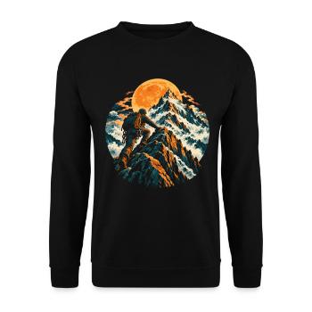 Klettern, Bergsteigen, Kletterer, Berg - Unisex Pullover - Schwarz - Vorne - Alina (178cm) & Michal (187cm)