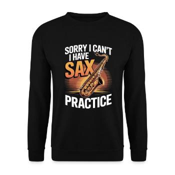 Saxophonist Saxophon Jazz Musik Blasinstrument - Unisex Pullover - Schwarz - Vorne - Alina (178cm) & Michal (187cm)