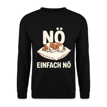 NÖ Einfach NÖ Hundenschlaf - Unisex Pullover - Schwarz - Vorne - Alina (178cm) & Michal (187cm)