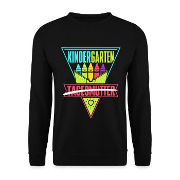 Tschüss Tagesmutter Kindergarten - Unisex Pullover - Schwarz - Vorne - Alina (178cm) & Michal (187cm)