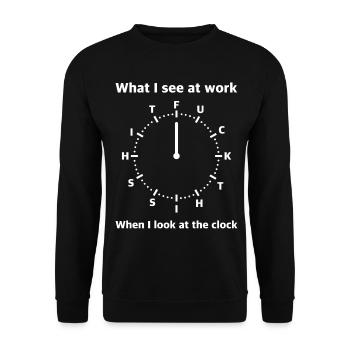 What I See at Work – Fuck This Shit - Unisex Pullover - Schwarz - Vorne - Alina (178cm) & Michal (187cm)