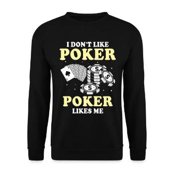 Poker Pokerspieler - Unisex Pullover - Schwarz - Vorne - Alina (178cm) & Michal (187cm)
