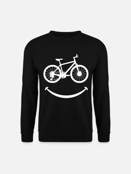 Lustiges Fahrrad Smile Mountainbike Fahrradfahrer - Unisex Pullover - Schwarz