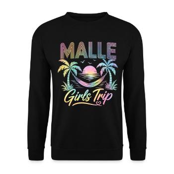 Malle Girls Trip Mallorca Sommer Urlaub - Unisex Pullover - Schwarz - Vorne - Alina (178cm) & Michal (187cm)