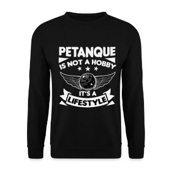 Boule ist kein Hobby, sondern Lebensstil - Unisex Pullover - Schwarz - Vorne - Alina (178cm) & Michal (187cm)