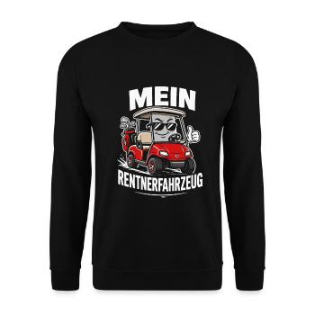 Mein Rentnerfahrzeug Golf Caddy - Unisex Pullover - Schwarz - Vorne - Alina (178cm) & Michal (187cm)