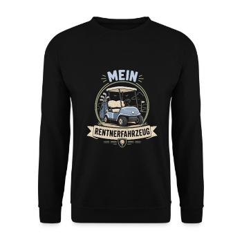 Mein Rentnerfahrzeug Golf Caddy - Unisex Pullover - Schwarz - Vorne - Alina (178cm) & Michal (187cm)