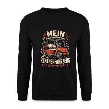 Mein Rentnerfahrzeug Golf Caddy - Unisex Pullover - Schwarz - Vorne - Alina (178cm) & Michal (187cm)