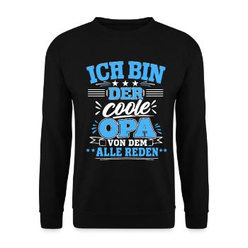 Der coole Opa von dem alle reden - Unisex Pullover - Schwarz - Vorne - Alina (178cm) & Michal (187cm)